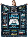 DOINBEE Gaming Blanket Blue Gamer Throw Blanket for Teen Boys Men Adults, Unique Gamer Gifts for Video Game Lovers, Gaming Gifts for Gamers, Gaming Bedding Gamer Room Decor for Boys Adults 80"x60"