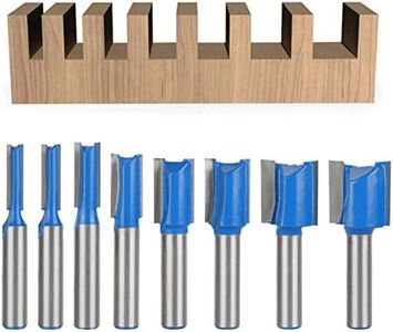 BIGP Lot de 8 fraises droites à tige de 8 mm - Double cannelure - Pour outils de menuiserie - 5 mm, 6 mm, 8 mm, 10 mm, 12 mm, 14 mm, 18 mm, 20 mm