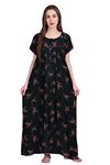 Girls and Moms Women's Alpine Floral Print Beautiful Nighty/Maxi/Night Gown (XX-Large, Dark Green)