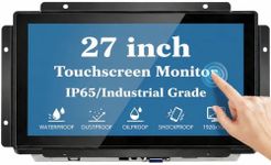 RIUIIN 27 Inch Open Frame Capacitive Touchscreen Monitor,1920x1080 Resolution 16:9 Aspect Ratio Waterproof,VESA+Panel Mount, for Kiosk, Automation, POS，Vending，HMI and Digital Signage 7x24h Work