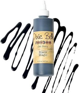 Dixie Belle Voodoo Gel Stain - Black Magic (8oz) - Black Water-Based Stain for Wood Projects - DIY Wood Grain Enhancer for Projects