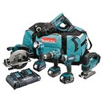 Makita DLX6068PT 18V Li-ion LXT 6 Piece Combo Kit complete with 3 x 5.0 Ah Li-ion Batteries and Charger supplied in a Heavy Duty Tool Carry Bag