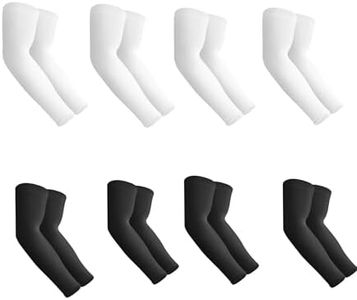 Aegend 8 Pair Sun Protection Cooling Arm Sleeves Compression - Tattoo Cover up - Sun Sleeves for Men Women Youth