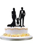 Family cake topper,bride and Groom with their little girl(daughter)