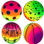 WIZME Beach Balls/Inflatable Pool Balls/Swimming Pool Balls for Adults Kids Summer Beach Water Games Beachball to Use at Pools, Beach, Outdoor & Indoor Play (Set of 4)