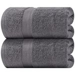 Luxury Soft Bath Sheet Towels - 650 GSM Turkish Cotton Bath Towels Extra Large 35x70 | Highly Absorbent and Quick Dry | Hotel Quality Extra Large Bath Towels Oversized, Dark Gray, 2 Pack