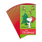 Hallmark Peanuts Pack of Christmas Money or Gift Card Holders, Snoopy Christmas Tree (10 Cards with Envelopes), 799XXH8172