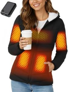 Women Heated Jacket Battery Pack Included Fleece Coat Ladies Rechargeable Usb Electric Plus Size Winter 12v 7.4v Graphene 3xl Female Warm Apparel Thermal Clothes Puffer Sweater Sweatshirt Hoodie Vest