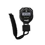 MARATHON Adanac 4000 Digital Stopwatch Timer, Black - High Precision Accuracy to 1/100th Seconds - Water, Dust & Shock Resistant - 46” Lanyard Included