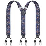 Dresime Mens Braces for Trousers with 6 Strong Metal Clips, Y-Back Adjustable Suspenders Trouser Braces for Men & Women Heavy Duty Elastic Mens Suspenders