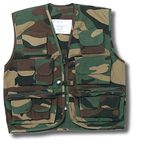 Kids Multi Pocket Waistcoat Army Clothing Cadet Uniform (11-12 Years (XL), Woodland)