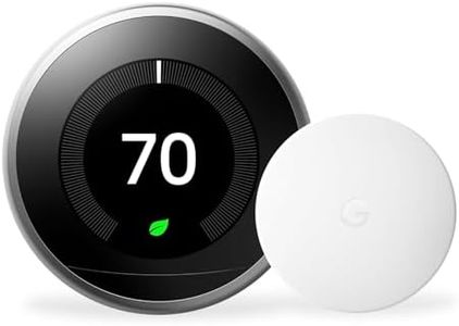 Google Nest Learning Thermostat (3rd Generation) (T3007ES-US) with Nest Temperature Sensor (T5000SF) (Stainless)