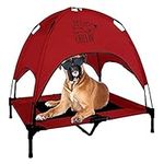 Floppy Dawg Just Chillin' Elevated Dog Bed. Cool Cot with Removable Canopy Shade. Indoor or Outdoor Pet Use. Lightweight and Portable. Chill in Style on Raised Breathable Mesh Fabric.