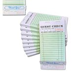 WeiLife. [10 Books] 2 Part Guest Check Pads Green & White with Carbon Paper. for Waitress Book,Hotel, Delivery, Cafes and Restaurants Orders. 50 Checks Per Book, Total 500 Guest Checks.