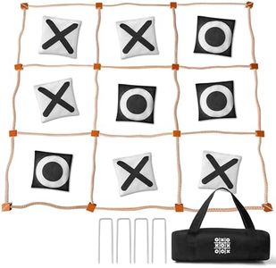 MALLMALL6 Giant Tic Tac Toe Game Outdoor, 4Ft X 4Ft No Assembly Wooden Toss Indoor Game with 10 Bean Bag, Large Yard Backyard Lawn Carnival Field Day Camping Toss Across Games for Family Kids Adults