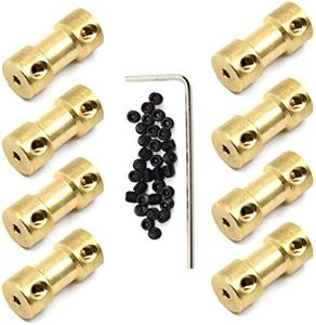 Befenybay 8 Pcs 2mm to 2mm Brass Connector Copper DIY Motor Flexible Shaft Coupling Joint Connector with Screws for RC Model Motor (2mm to 2mm)