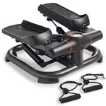 Sunny Health & Fitness 2-in-1 Premium Power Stepper with Resistance Bands, Low-Impact Cardio, Space-Saving, Height-Adjustable, 180 KG Max and SunnyFit App Enhanced Bluetooth Connectivity SF-S021054