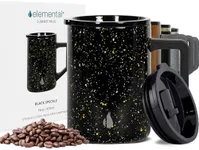 Elemental Summit Insulated Coffee Mug - Triple-Wall Stainless Steel Travel Cup for Hot and Cold Drinks - Thermal Coffee Mug with Lid and Handle for Camping, Office, and Travel 16oz - Black Speckle