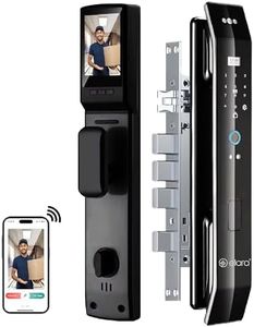Elara Apex Lite Smart Door Lock, HD Display, Camera, Fingerprint, RFID Card Scanner, Pin Unlock, One Touch Lock, LED Light, Alarm Alert, Bluetooth & WiFi, Black,