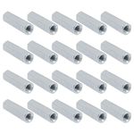 Bueyfolt Coupling Nuts, 7/16"-14 x 1-3/4", Zinc-Plated Steel Rod Coupling Nuts 7/16 in.-14 TPI, 20-Pack