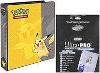 Ultra Pro Pokemon Pikachu 2" 3-Ring Binder Card Album with 100 Platinum Series 9-Pocket Sheets