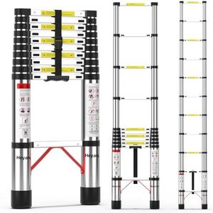 Telescoping Ladder for Home 10.5 FT Extension Foldable Collapsible Compact Escaleras De aluminio para Trabajo Retractable Expandable Ladder,330 lbs Max Capacity Aluminum Ladders for RV,Outdoor Work