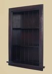 Fox Hollow Furnishings 14x24 Aiden Recessed Wall Niche Medicine Cabinet Replacement, in The Wall Bathroom Cabinet Insert Shelf/Shelves, Made in North America, Real Wood, NO MDF, Beadboard, Dark Brown