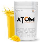 AS-IT-IS ATOM Whey Protein 500g | 27g protein | Isolate & Concentrate | Mango Fusion | USA Labdoor Certified | With Digestive Enzymes for better absorption