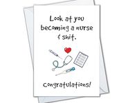 Nurse Graduation Card, Nursing School Graduate, Becoming a Nurse Congrats, Congratulations Grad Card for Nurses (Look At You)