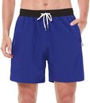 HEALONG Men's Athletic Running Shorts: Quick-Dry Lightweight 7-Inch Inseam - Workout Gym Sports Fashion Shorts with Zipper Pockets Royal Blue