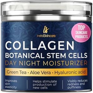 Collagen Moisturizer for Face, Neck & Décolleté with Airless Pump - Collagen Botanical Stem Cells Cream for Neck, Face and Skin - Anti-Aging Day & Skin Tightening - Day & Night Face Cream Made in USA (50 ml)