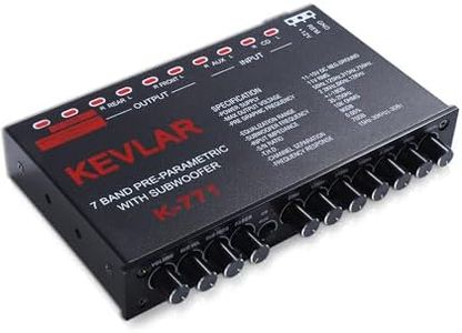 Car Audio Graphic Equalizer, 7‑Band Car Audio Equalizer, Car Parametric Equalizer, Universal Low Pass 7‑Band Variable Gain Adjustment High Level Input EQ for Stereo System