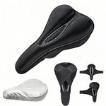 auvstar Upgrade New Gel Bike Seat Cover,Hollow and Breathable,Premium Bicycle Saddle Cushion,Suitable for Mountain Bike Seat,Thicken Bike Saddle,Padded Bike Cushion Saddle Cover for Men Women (Large)