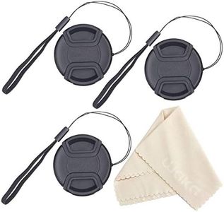 waka 3 Pack 77mm Center Pinch Lens Cap Cover with Cap Keeper for Canon EF 24-105mm f4L, EF 24-70mm f4L, EF 16-35mm f4L, Nikon AF-S 20mm f1.8, AF-S 16-35mm f4G and Other Lenses with 77mm Filter Thread