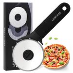 LEMCASE Pizza Cutter Wheel, Professional Pizza Slicer - Silicone Handle and Stainless Steel Blade with Protective Cover | Black