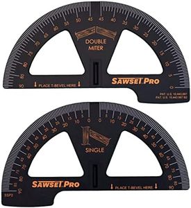 Sawset Miter Saw Protractor SAWSET PRO. Patented No Math Scales. Large Scales are The Key to Accuracy. In Size Matters! In ABS Plastic.