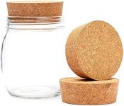 Size #48 Large Tapered Cork Plugs for Jars and Bottles (3.48 x 3.27 x 1.29 In, 3 Pack)