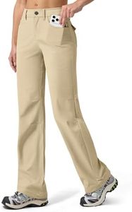 Willit Women's Hiking Pants Quick Dry UPF 50+ Stretch Travel Work Pants with Pockets Lightweight Water-Resistant Curvy Fit 31" Khaki 4