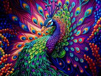 Peacock Stamped Cross Stitch Kits for Adults Beginners, Animals Art DIY Cross Stitch Patterns Kits Printed Dimensions Needlepoint Kits Crafts Embroidery Kits for Home Decor