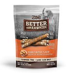 Zoe Better Than Rawhide Twists for Dogs, Peanut Butter Flavor, 12 Pack (5.2 oz)