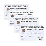 Maxmartt 4 Pcs White Privilege Cards PVC Trump Everythings Credit Cards Anniversary Cards Funny Joke Cards Portable Business Gift Card for Men Women