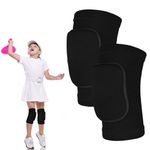 Knee Pads for Kids Suit for Age 7-12 Years, Wrestling Knee Pads Volleyball Knee Pads Thick Sponge Youth Girls Anit-Slip Sport Knee Support Brace for Volleyball Dance Yoga Running Climbing Black