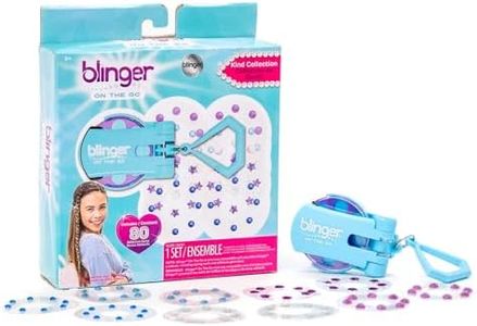 blinger® On The Go Mini Starter Kit – Kind (Blue) | 80 Rhinestones | Hair Styling Tool | Hair-Safe – Bling in Brush Out