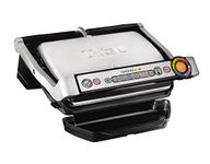 T-fal Gc712d54 Optigrill + Stainless Steel Electric Grill, Indoor Grilling, Bbq/grill Perfect Steaks, Burgers, Seasonal Vegetables, 4-servings, Automatic Sensor Cooking, Silver