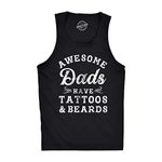 Crazy Dog Tshirts Mens Fitness Tank Awesome Dads Have Tattoos and Beards Tanktop Funny Fathers Day Shirt Funny Workout Shirt for Men Dad Joke Tank Top for Men Funny Food Black XXL