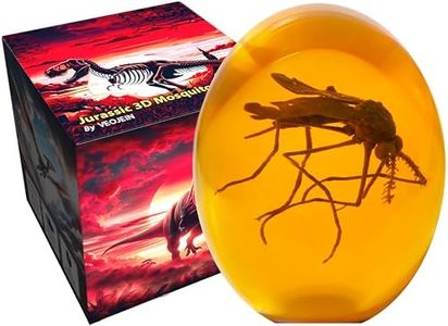 VEOJEIN Jurassic 3D Mosquito in Amber Resin [3D-B], Detailed Prehistoric Design, Collectible Paperweight, Cane Park, Dinosaur Gift Idea