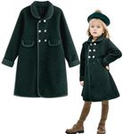 Simplee kids Girls Dress Coat Lapel Button Winter Jackets Coats Long Sleeve Outerwear with Pockets 4-14Year