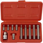 NEIKO 10078A XZN Triple Square Spline Bit Socket Set | 11 Piece Long and Short | 12 Point | CRV Steel