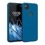 kwmobile Case Compatible with Google Pixel 4a Case - Slim Protective TPU Silicone Phone Cover - Blue Reef