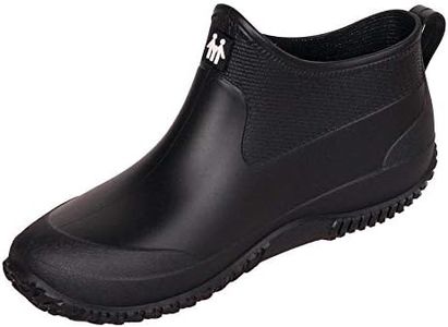 SMajong Botas de Caucho Hombre Mujer Botas de Agua Antideslizante Botas Lluvia Impermeable Zapatos de Jardin Calentar Invierno Negro Talla: 44 EU